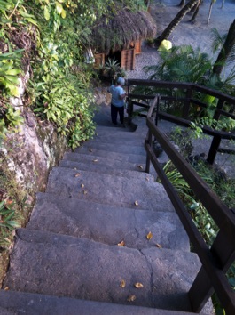 Leslie almost down to the beach
